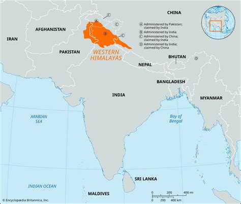 Western Himalayas Map, India, Facts Britannica, 48% OFF