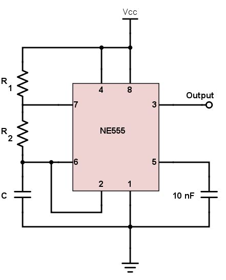 555 Timer Astable Oscillator Circuit - Engineering Calculators & Tools