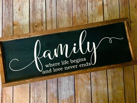 Family Wood Sign Farmhouse style Rustic Decor Framed | Etsy