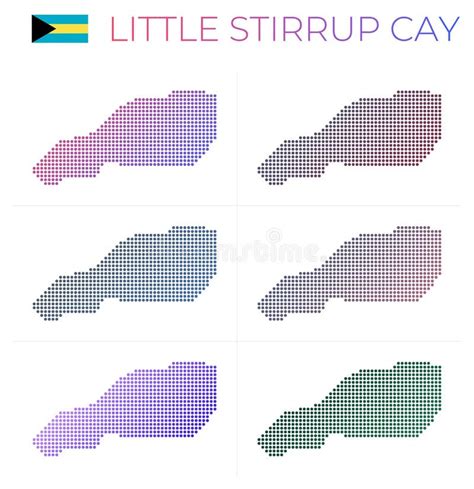 Little Stirrup Cay Dotted Map Set. Stock Vector - Illustration of ...