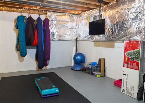 unfinished basement home gym ideas