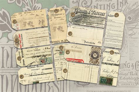 Printable Vintage Shipping Tags Set 1 Graphic by LilBitDistressed ...