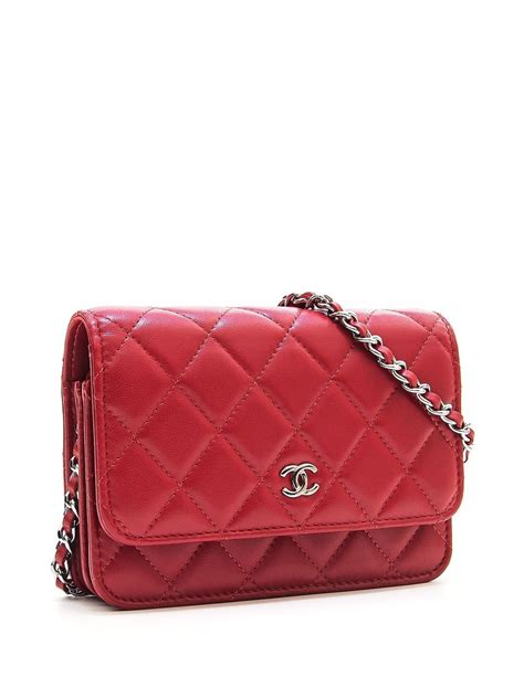 CHANEL Pre-Owned 2020s diamond-quilted wallet-on-chain - Farfetch