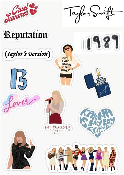 Sticker Taylor Swift en 2023 | Membretes para cuadernos, Pegatinas bonitas, Letras de taylor swift