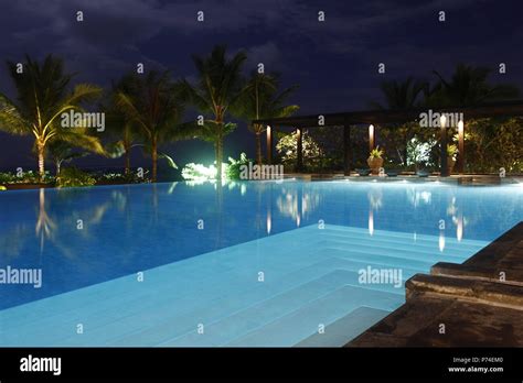 Swimming pool night view Stock Photo - Alamy