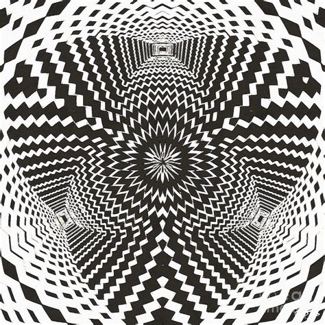 Black and White Trippy Optical Illusion 2 Digital Art by Douglas Brown - Pixels