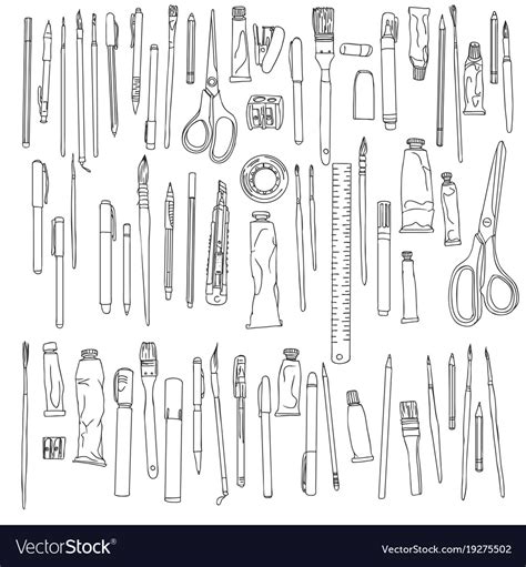 Stationery art materials Royalty Free Vector Image