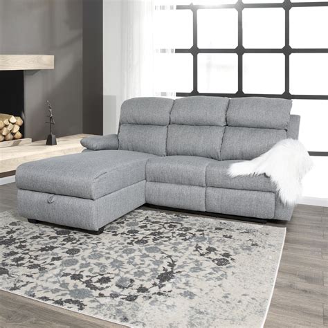 Ottomanson Recliner L-Shaped Corner Sectional Sofa with Storage ...