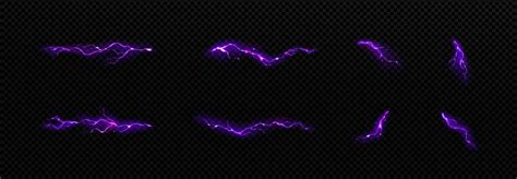 Lightning, electric purple thunderbolt strikes set 16914530 Vector Art ...