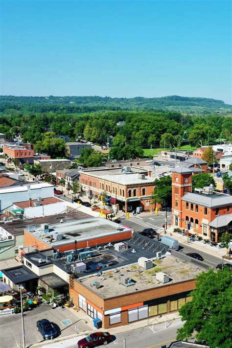 Aerial Vertical View of Milton, Ontario, Canada on Spring Day Stock ...