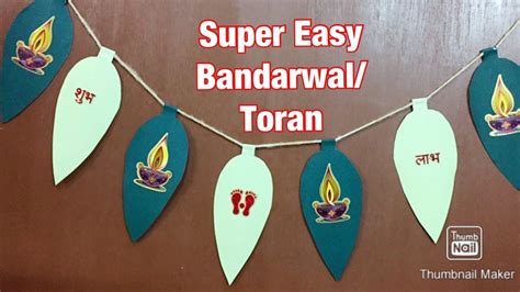 How to make toran from paper Beautiful easy Diwali paper Bandarwal making DIY handmade ...