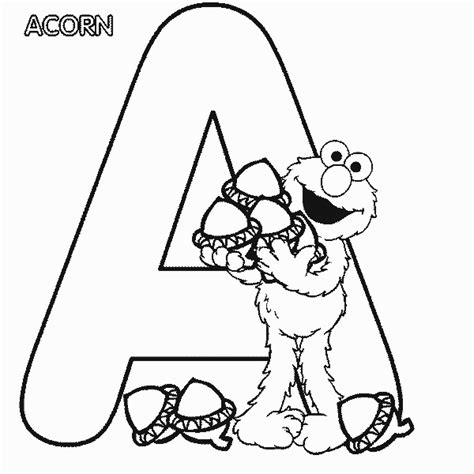 Elmo Alphabet Coloring Pages - Coloring Home