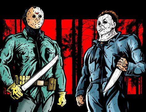 [OC] Jason Voorhees vs. Michael Myers [Crossover Fanart] ... still wish this would be made one ...