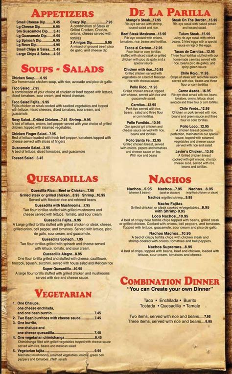 Online Menu of Mangos Cantina and Grill - Oxford Restaurant, Oxford, Alabama, 36203 - Zmenu