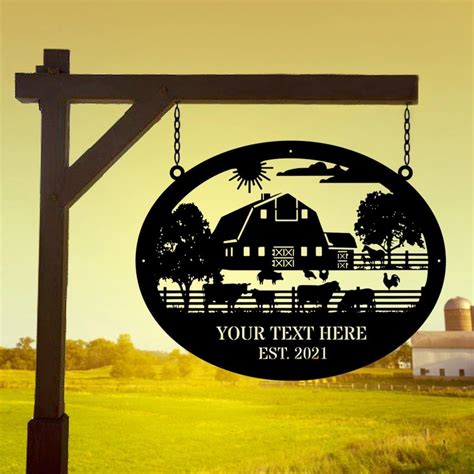 Custom Metal Farm Sign, Farmhouse Decor Customized, Personalized Family ...