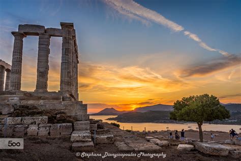 Sunset at the Temple of Poseidon | Poseidon, Greek temple, Sunset