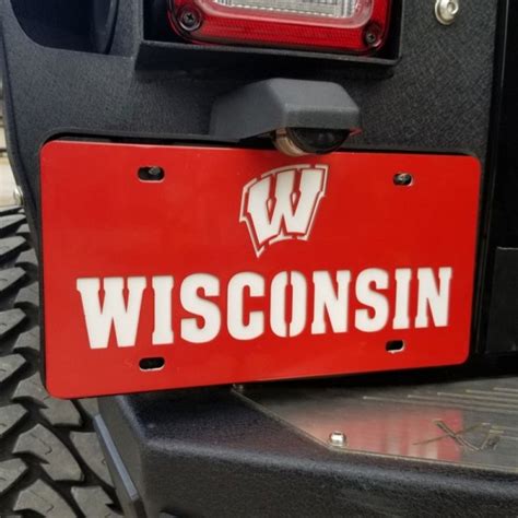 WISC- Wisconsin License Plate | Gameday Ironworks