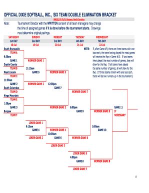 4 Team Double Elimination Bracket Fillable