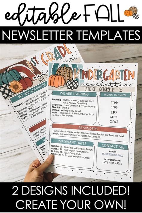 Fall / Autumn Newsletter Templates | Teacher classroom, Teaching elementary, Teaching classroom