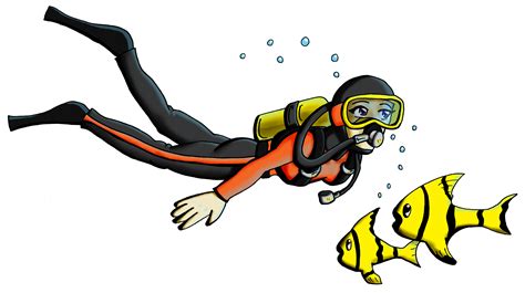 Scuba Diver with Fish and Bubbles by TRice01 on DeviantArt