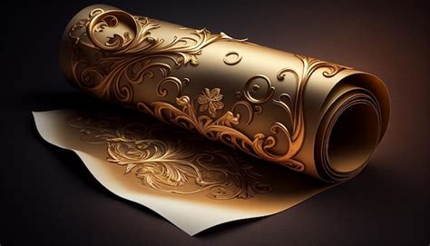 Premium AI Image | Royal parchment gold scroll paper