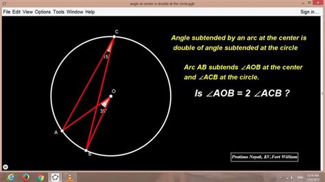 The angle subtended by an arc at center is double of the angle subtende ...