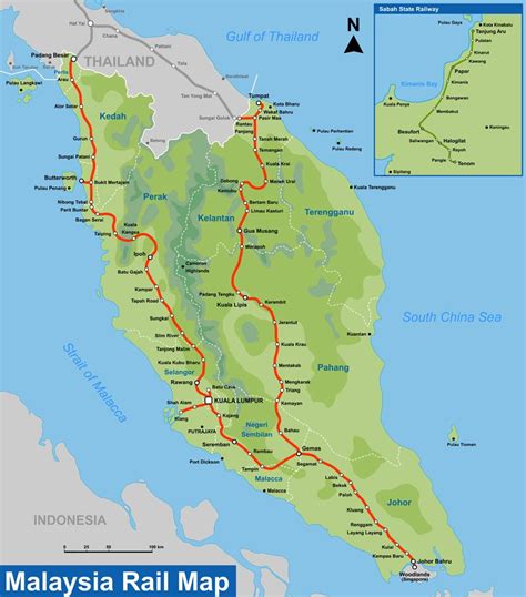 Ktm malaysia map - Ktm route map malaysia (South-Eastern Asia - Asia)