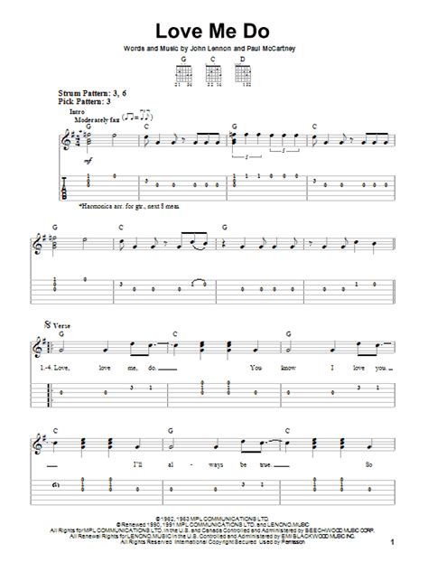 Love Me Do by The Beatles - Easy Guitar Tab - Guitar Instructor