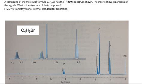 Solved A compound of the molecular formula C4H9Br has the 'H | Chegg.com