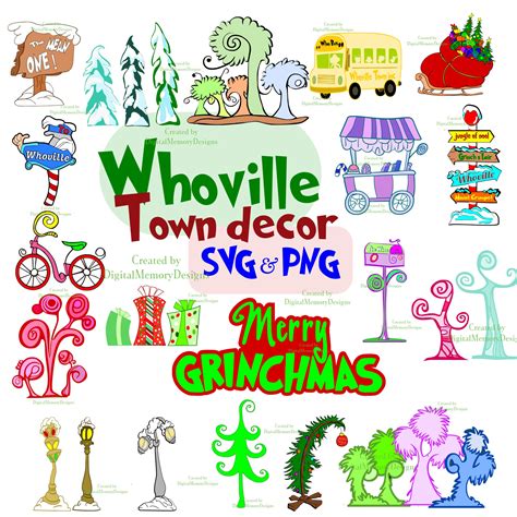 Whoville Christmas Trees Town Decorations Svg Png Bundle - Etsy UK