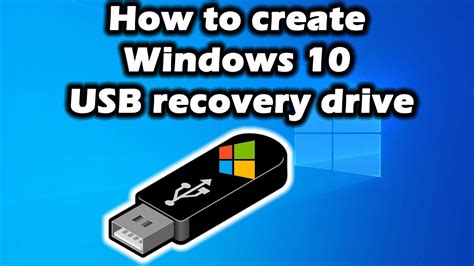 How to create Windows 10 USB recovery drive - YouTube