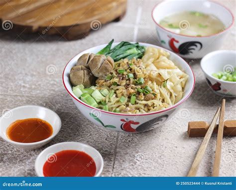 Pangsit Mie Ayam Jakarta stock photo. Image of popular - 250523444