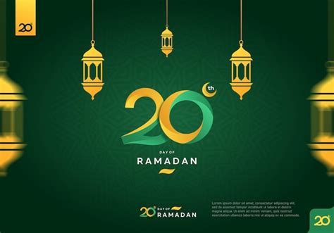 Premium Vector | 20th day of ramadan logo icon