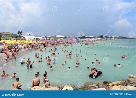 Costinesti Youth Beach at Black Sea - Costinesti, Plaja Tineretului Editorial Image - Image of ...