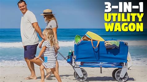 3-in-1 Utility Wagon That Doubles as an Umbrella And Triples as a Beach Chair - TheSuperBOO!