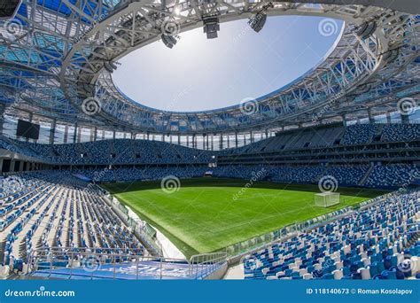 Russia, Nizhny Novgorod - April 16, 2018: View of Nizhny Novgorod Stadium, Building for the 2018 ...