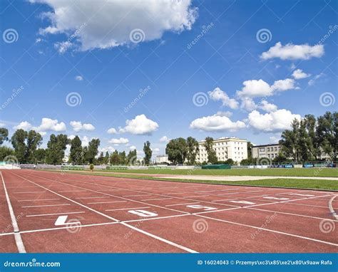 Track and Field Stadium Overview. Stock Image - Image of athletics ...