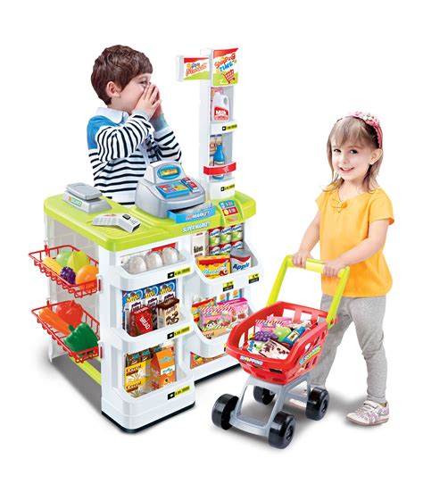 Kids Role Play Superstore Shop Toy Children Supermarket in Two Colours ...