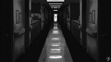 Download Black And White Hospital Hallway Wallpaper | Wallpapers.com