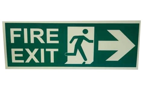 Rectangular Green White Acrylic Fire Safety Sign, Dimension: 6 X 12 ...