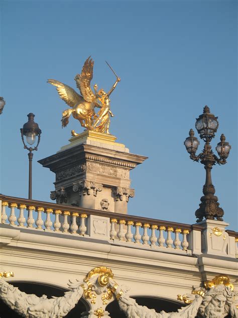 Paris Bronze Gold Leaf Statues Free Stock Photo - Public Domain Pictures