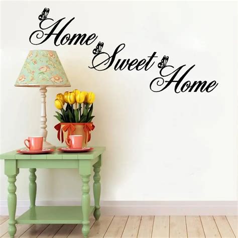 2017 Simple Words Home Sweet Home Decor Wall Stickers DIY Removable Art ...