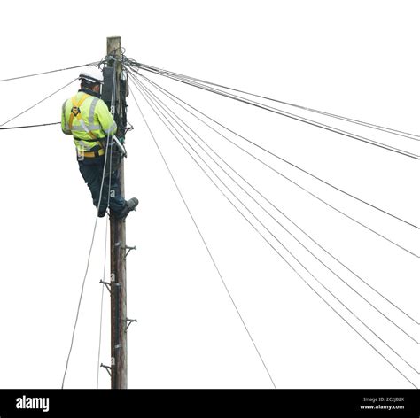 Telecommunications engineer pole Cut Out Stock Images & Pictures - Alamy