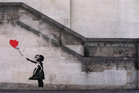 Banksy There Is Always Hope Wall Mural Wallpaper | Canvas Art Rocks