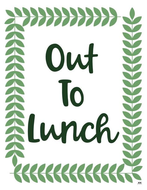 Out To Lunch Signs - 15 FREE Signs | Printabulls | Out to lunch, Printable signs free, Lunch ...