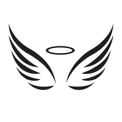 Vector sketch of angel wings on white background | Angel wings clip art ...