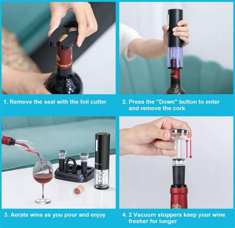 Electric Wine Bottle Opener with Charging Base, Moocoo Cordless Electric Wine Bottle Opener Set