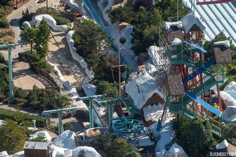 Aerial Photos of Summit Plummet Slide Replacement During Annual Blizzard Beach Refurbishment