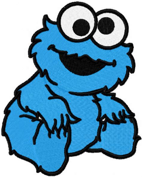 Baby Cookie monster embroidery design