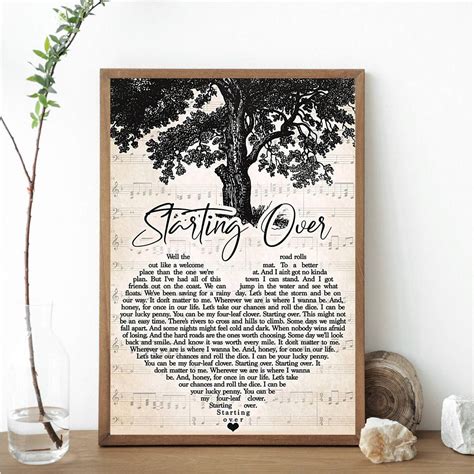 Chris Stapleton Starting Over Lyrics Poster, Lyrics Poster, Song Lyrics ...